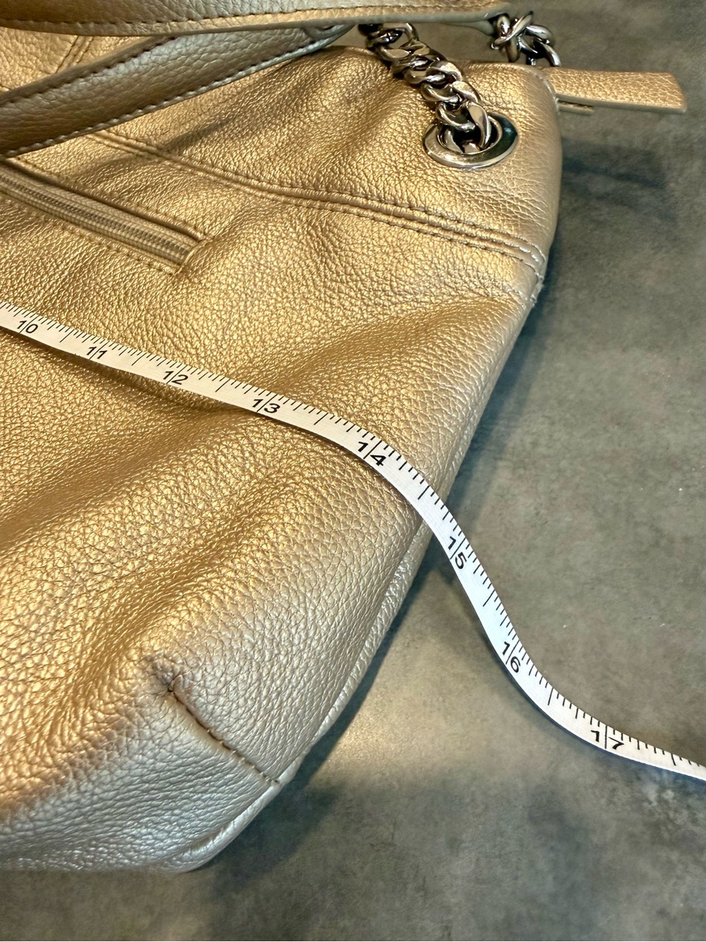 Tignanello Metallic Gold Shoulder Bag with Chain-Strap Accents - Picture 12 of 12